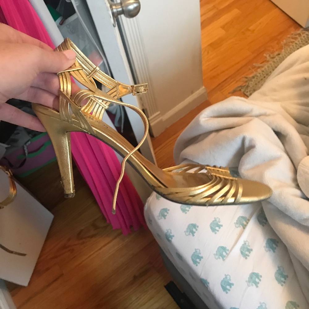 Size 8.5 Gold Ralph by Ralph Lauren Strappy Heels